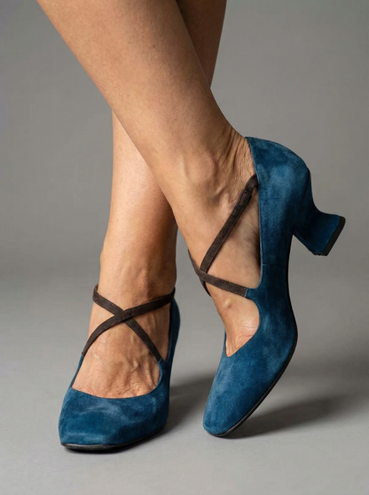 Zaffiro Cross – Blue Heels with Soft Fit