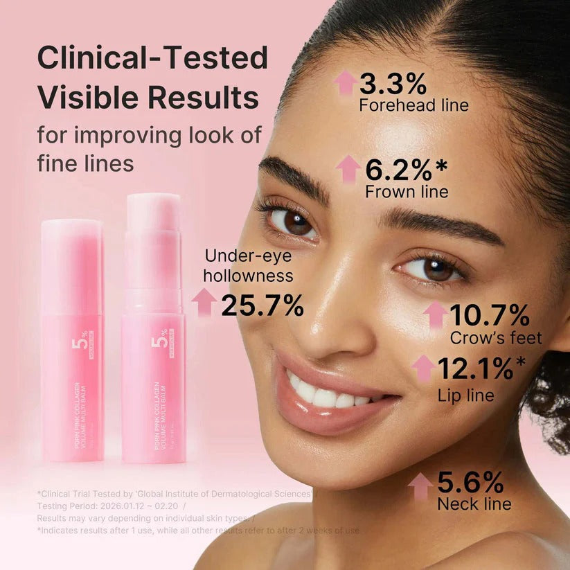 Pink Collagen Plumping Multi Balm for Smoother, Fuller-Looking Skin